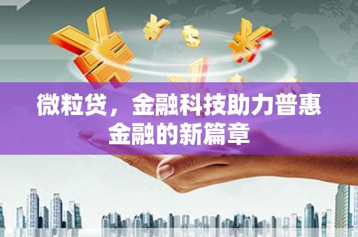 民权微粒贷，金融科技助力普惠金融的新篇章