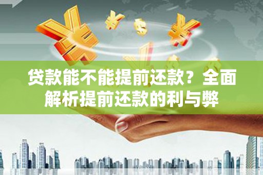 民权贷款能不能提前还款？全面解析提前还款的利与弊