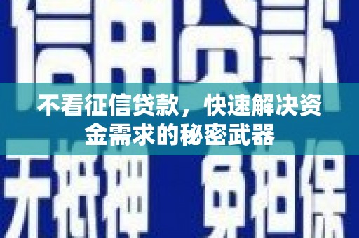 民权不看征信贷款，快速解决资金需求的秘密武器
