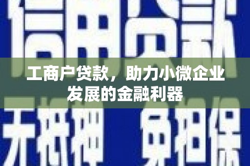 民权工商户贷款，助力小微企业发展的金融利器