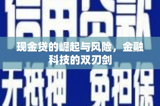 民权现金贷的崛起与风险，金融科技的双刃剑