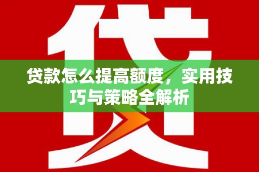 民权贷款怎么提高额度，实用技巧与策略全解析
