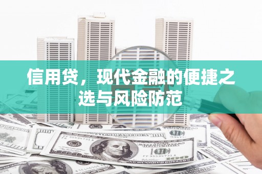 民权信用贷，现代金融的便捷之选与风险防范