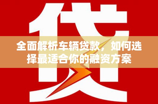 民权全面解析车辆贷款，如何选择最适合你的融资方案