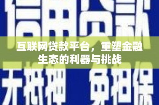 民权互联网贷款平台，重塑金融生态的利器与挑战